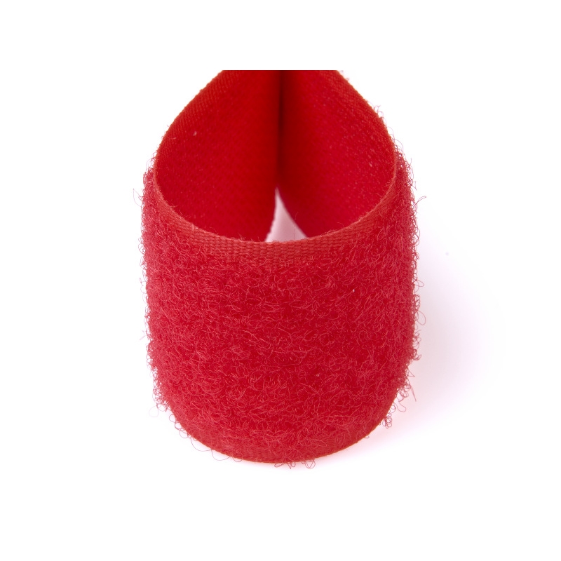 Hook  and loop tape red 820 polyester/nylon loop 25 mb