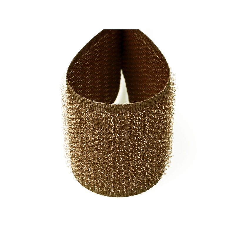 Hook and loop tape  brown 568 polyester/nylon hook 25 mb