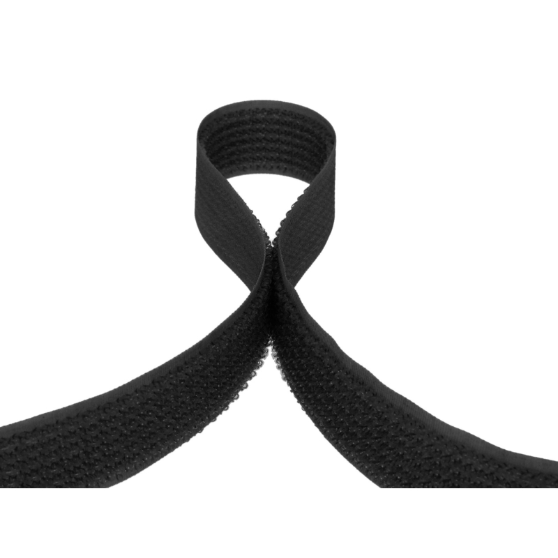 Hook and loop 2in1 tape  black 101 100% nylon 25 mb