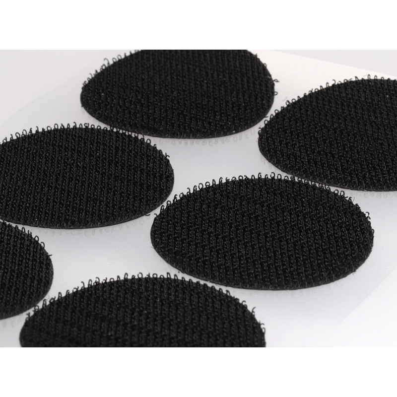 Hook-and-loop dots with glue 4.5 cm black 100% nylon hook