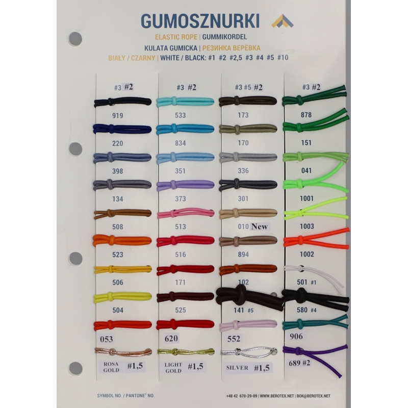 Gummikordel 3 mm grau 134 polyester 50 lm