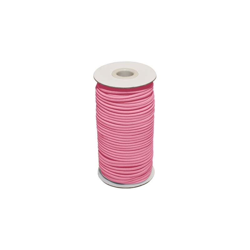 Elastic cord 3 mm pink 513 polyester 50 mb