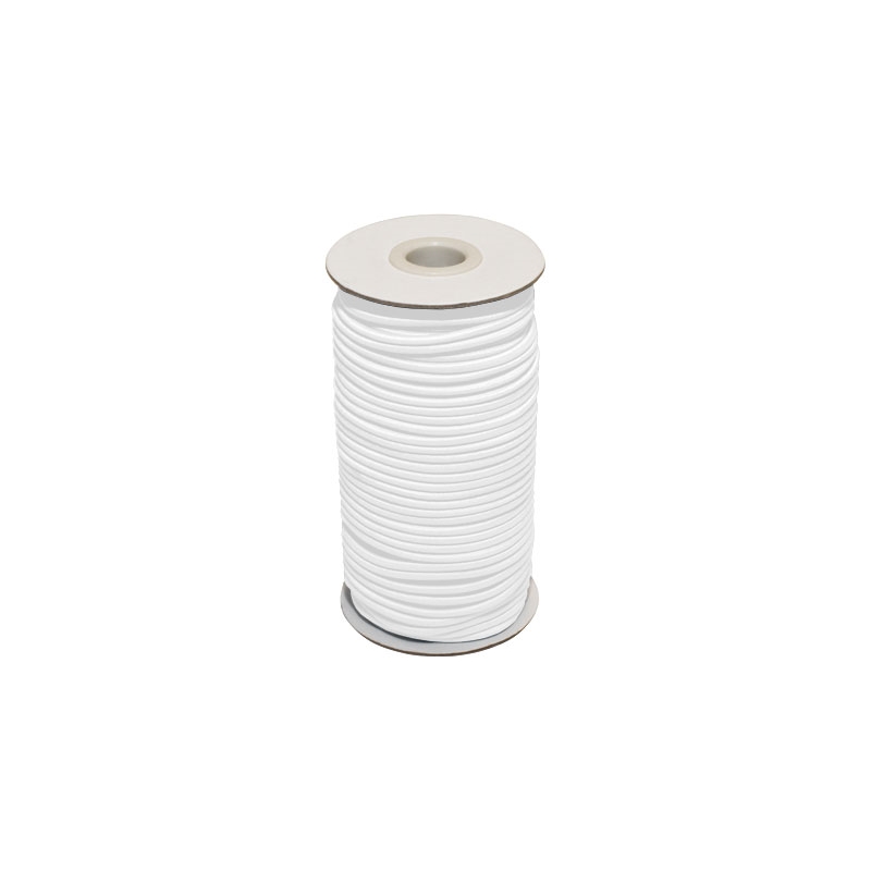 Elastic cord 10 mm white 501 polyester 25 mb