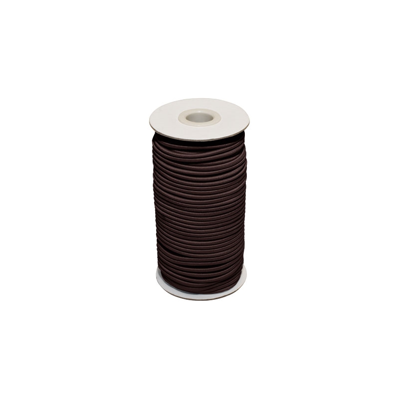 Elastic cord 5 mm dark brown 141 polyester 50 mb