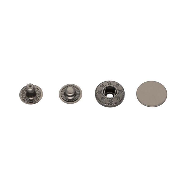 Metal snap fastener alfa 15 mm black nickel