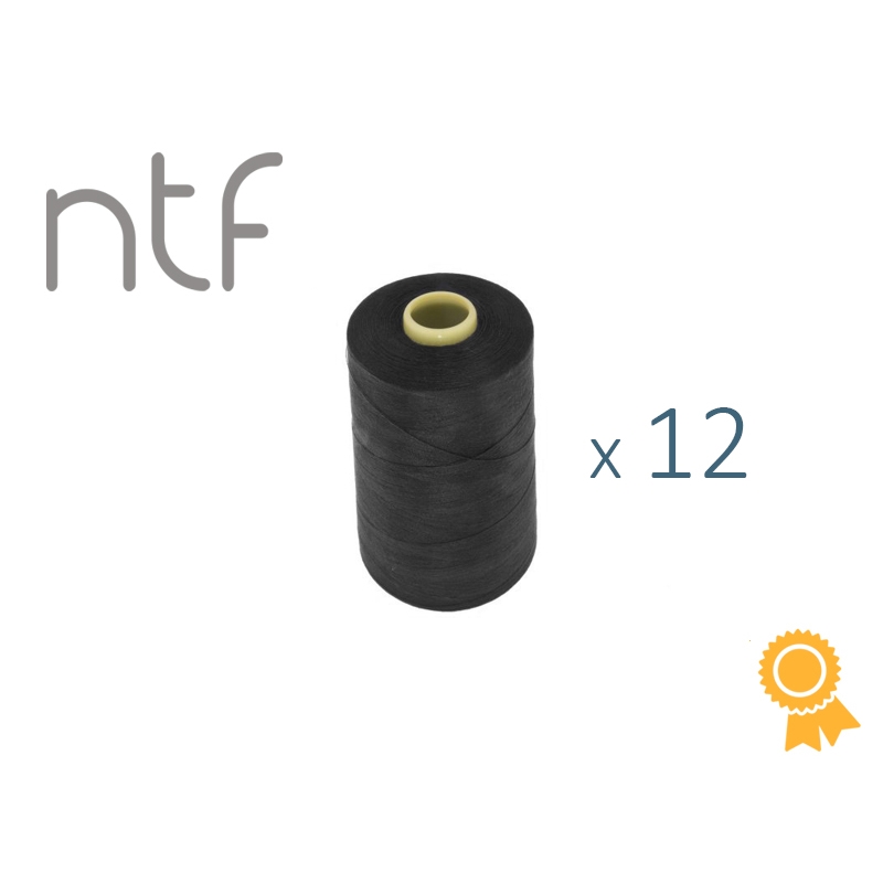 POLYESTER THREADS NTF 40/2 BLACK A807 1000 M x 12 PCS.