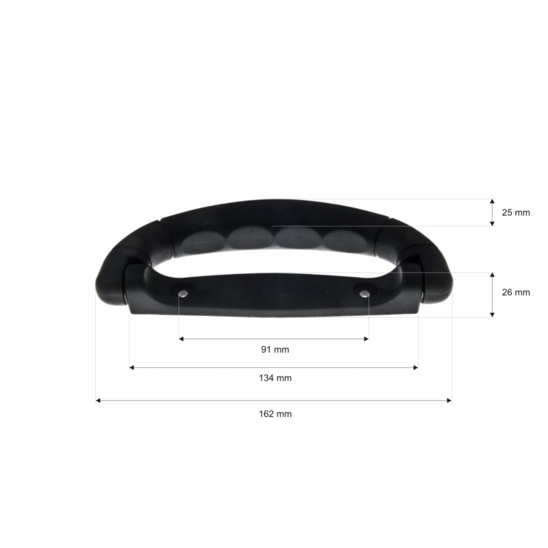 Plastic handle 25/162 mm black 1 pcs