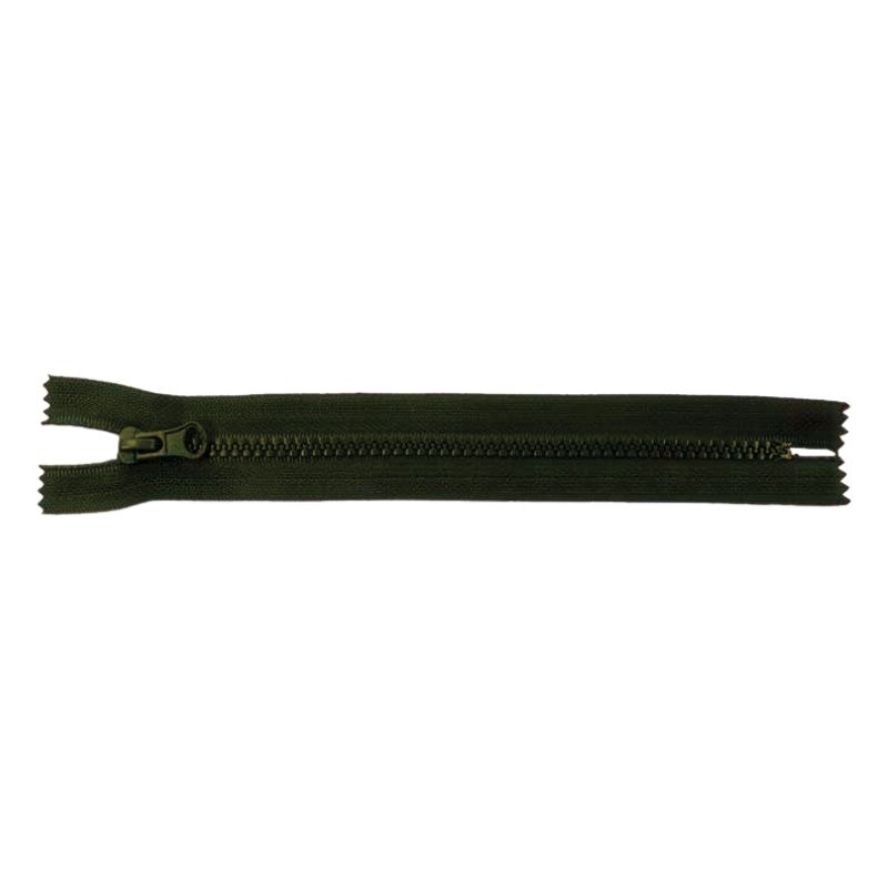 PLASTIC READY ZIPPER 5 CLOSE END 18 cm (175) MILITARY GREEN 50 PCS