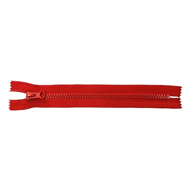 PLASTIC READY ZIPPER 5 CLOSE END 16 cm (171) RED 50 PCS