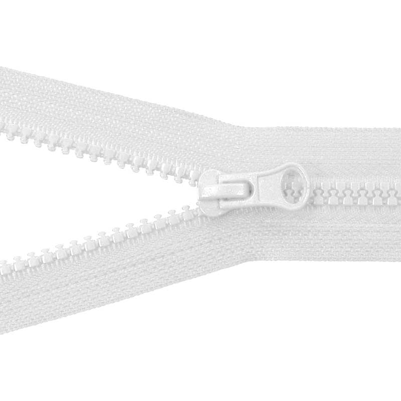 PLASTIC READY ZIPPER 5 CLOSE END 16 cm (501) WHITE 50 PCS