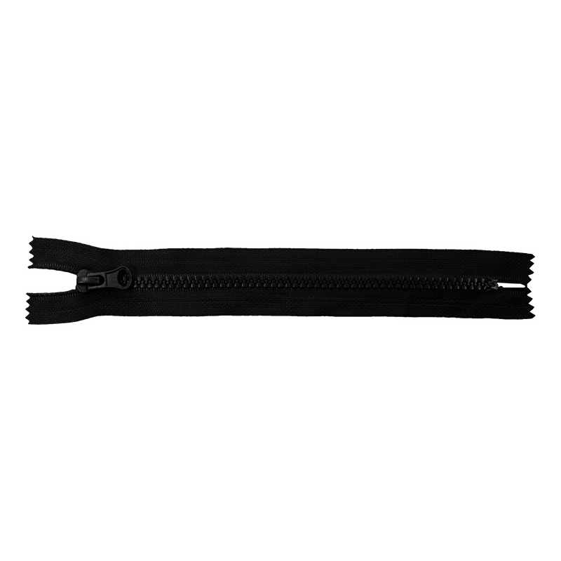 PLASTIC READY ZIPPER 5 CLOSE END 16 cm (580) BLACK 50 PCS