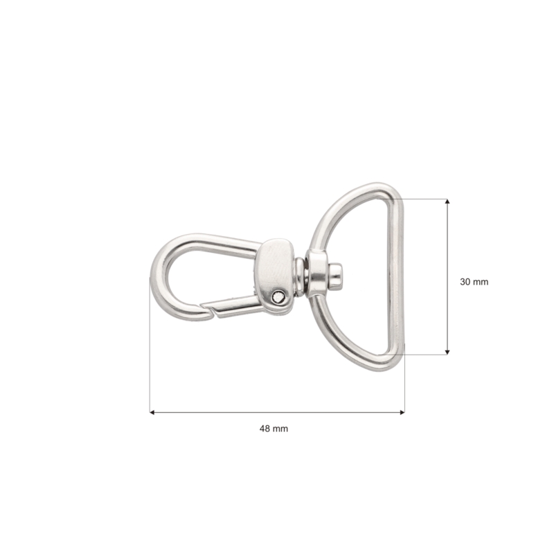 Karabińczyk metalowy 30 mm yme3110(0269) nikiel połysk