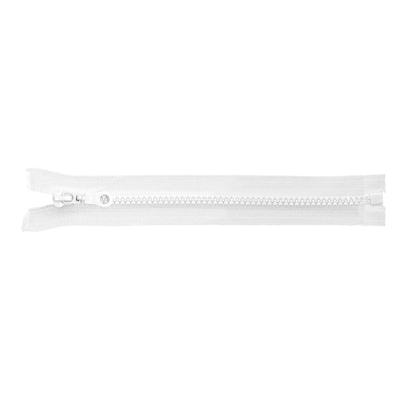 PLASTIC READY ZIPPER 5 OPEN END 80 cm (501) WHITE 50 PCS