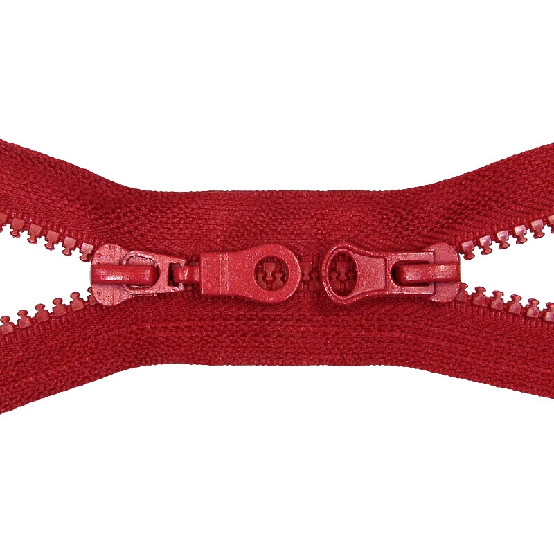 PLASTIC READY ZIPPER 5 OPEN END TWO WAYS 65 cm (171) RED 50  PCS