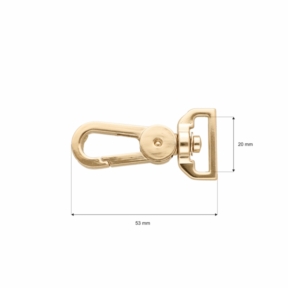 Karabińczyk metalowy 20 mm yme0586(0267) jasne złoto