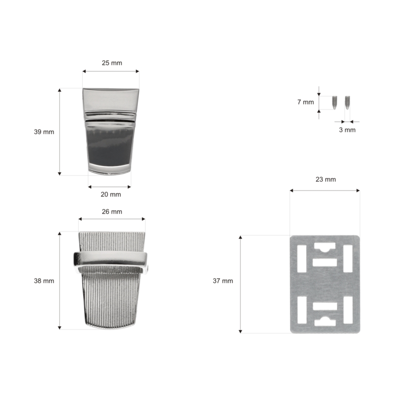 Briefcase lock  25/37 mm a47 nickel&nbsp14 pcs