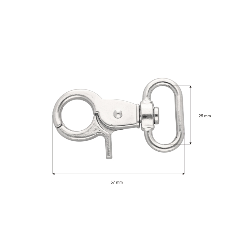 Karabińczyk metalowy 25 mm gz0115 nikiel połysk