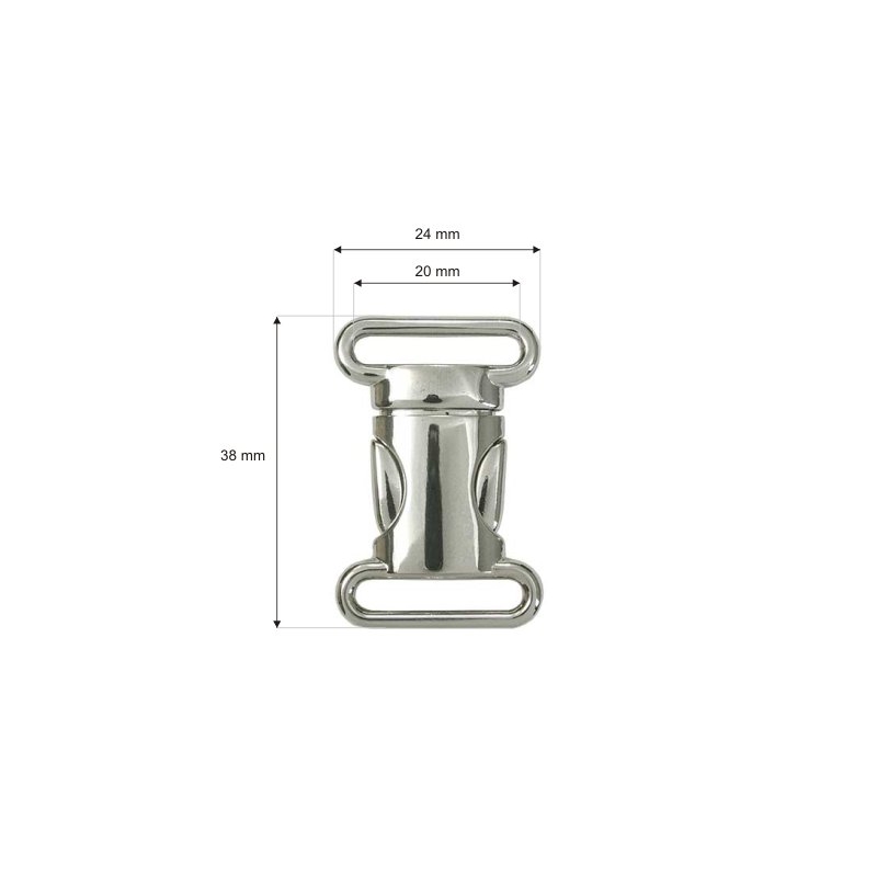 Metal buckle 0324-3025 20 mm glossy nickel 1 pcs