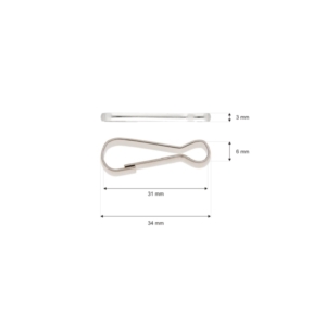 Karabińczyk metalowy 6x34 mm 0325-2000 nikiel