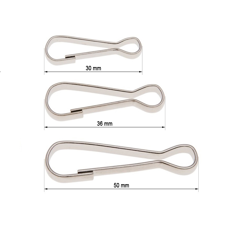 METAL SNAP HOOK&nbsp6x34 MM RON  NICKEL 500     PCS