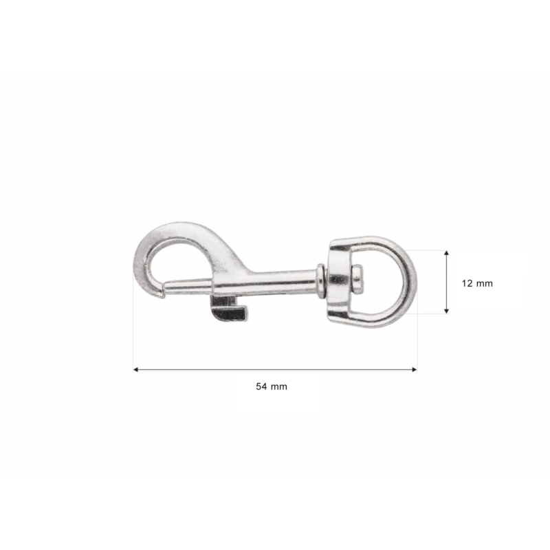 METAL SNAP HOOK 12 MM   MILO NICKEL 100  PCS