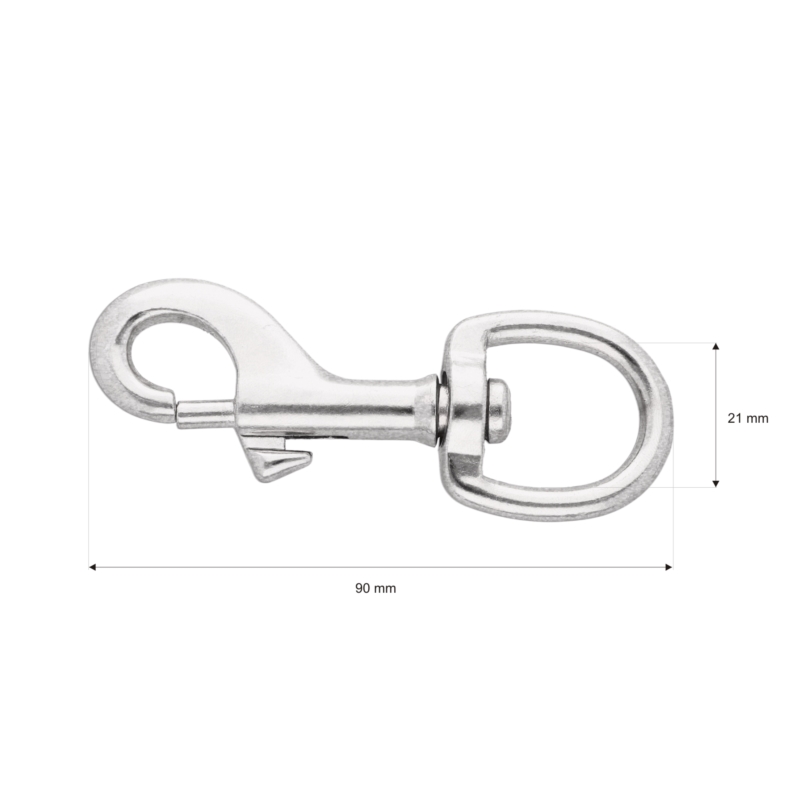 METAL SNAP  HOOK 21 MM MILO  NICKEL 1 PCS