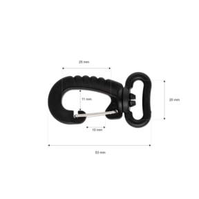 Karabińczyk plastikowy 20 mm obrotowy (0325-1081) czarny