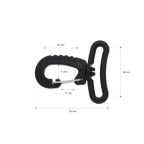 Karabińczyk plastikowy 38 mm obrotowy (0325-1081a) czarny