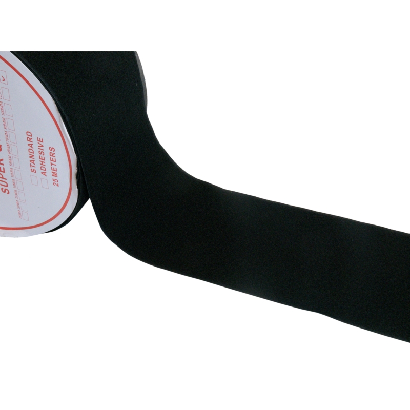 Hook and loop tape  black 580 polyester/nylon loop 25 mb