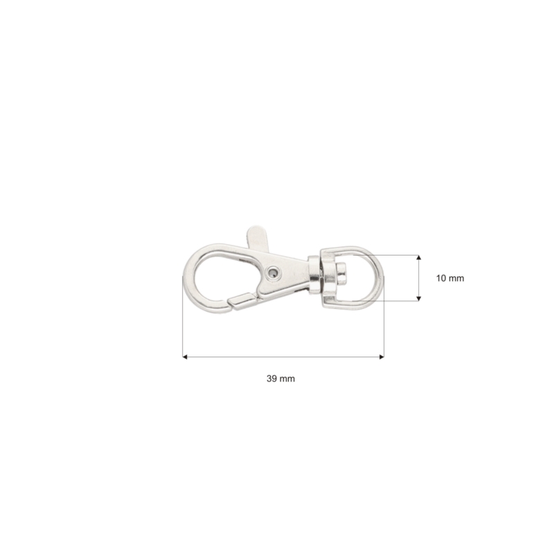 METAL SNAP HOOK&nbsp10 MM NICKEL 500 PCS