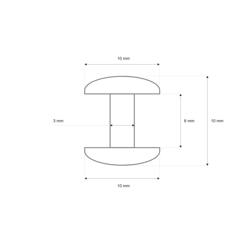 METAL   RIVET TWO-SIDED LUX 10/3/9 MM OLD GOLD