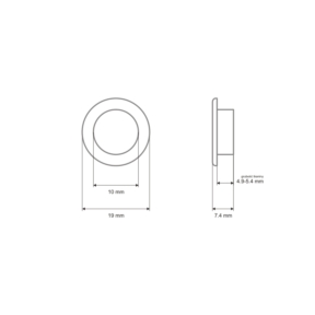 Oczko metalowe z podkładką 10/19/7.4 mm surowe