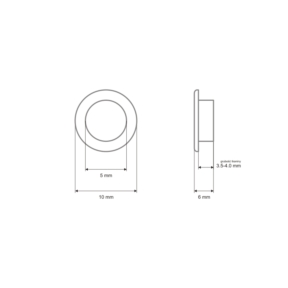 Oczko metalowe z podkładką  5/10/6 mm nikiel