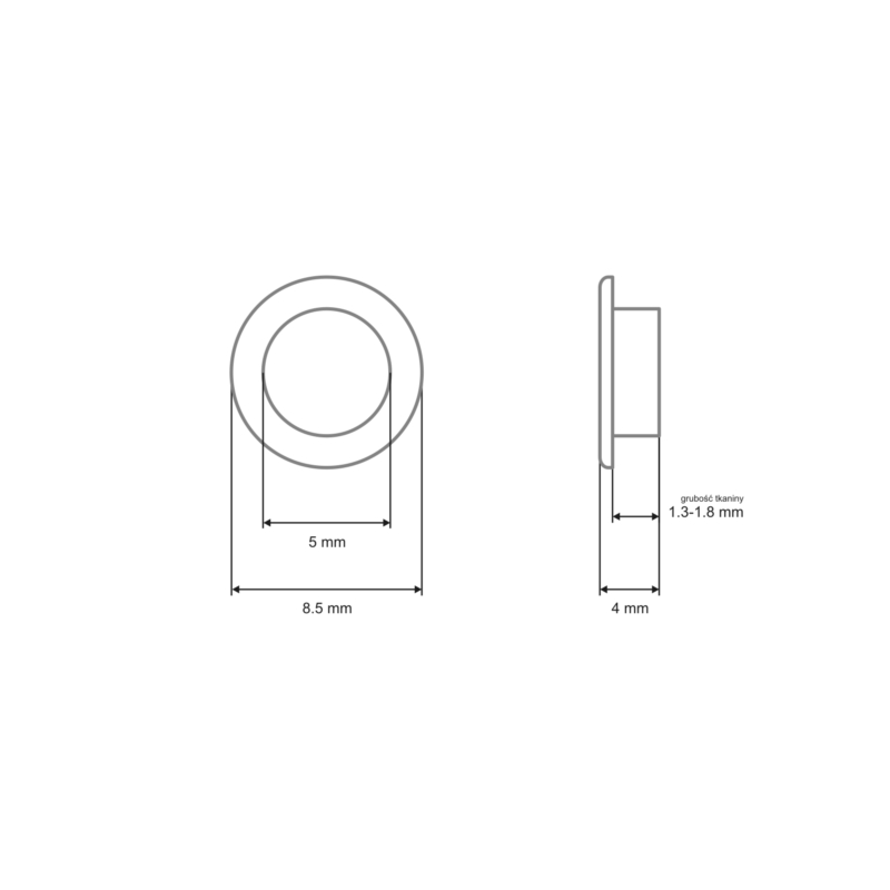 PRŮCHODKA  VNITŘNÍ S PODLOŽKOU 5/8.5/4 MM NIKL 1000 KS