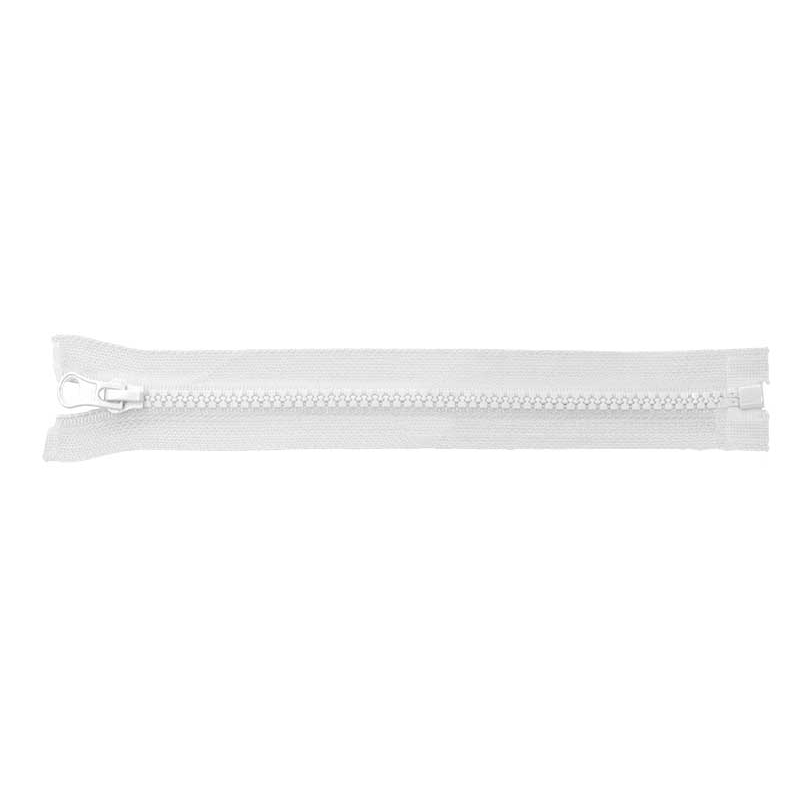 PLASTIC READY ZIPPER 5 OPEN END 45 cm (501) WHITE 50 PCS