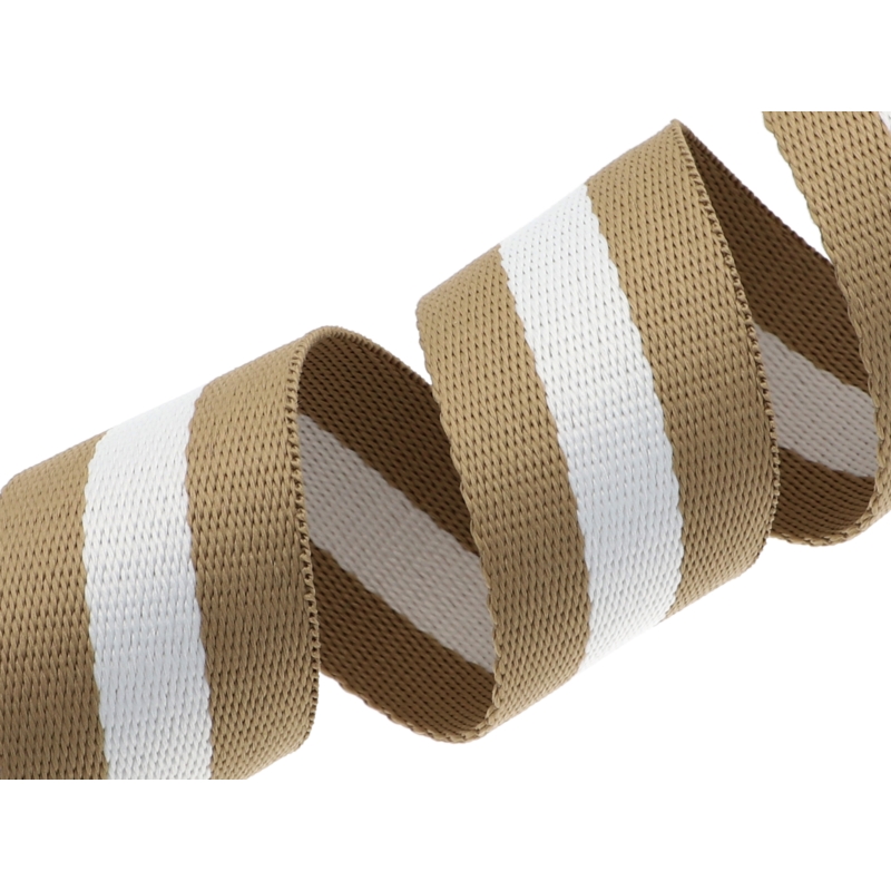 POLYCOTTON WEBBING  1,40 (+/- 0,05) MM (31) BEIGE AND WHITE 50 YD