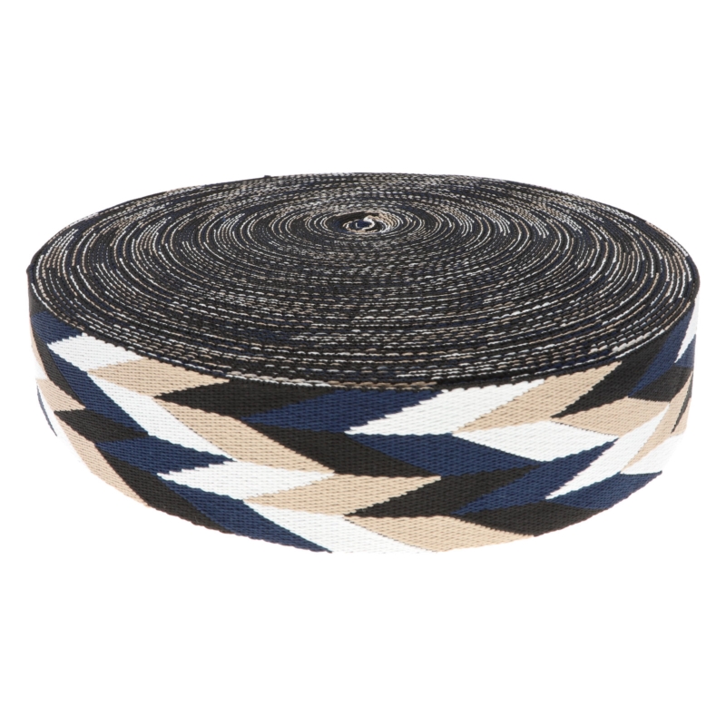 Polycotton webbing 50 mm/2,0 mm (+/-5%) romb navy blue 50 yd