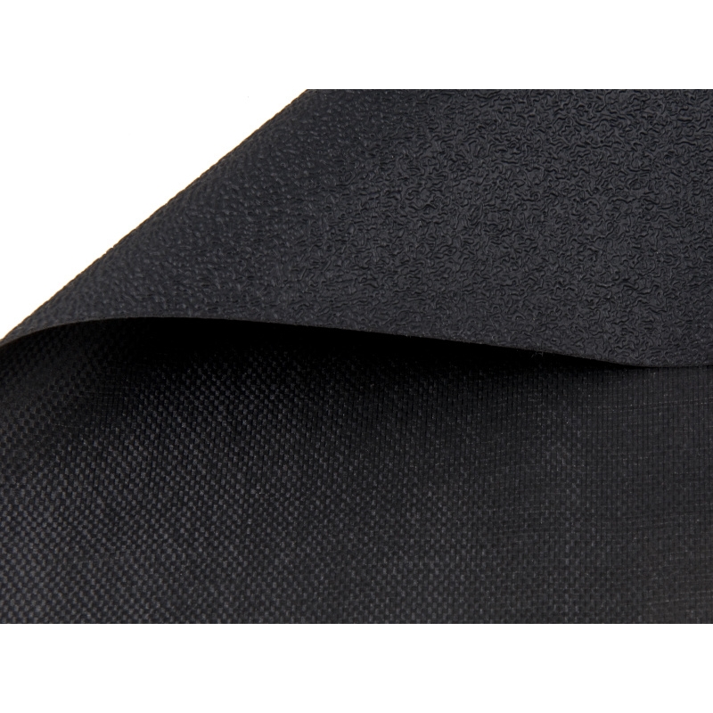 ANTI-SLIP POLYESTER FABRIC  0,77 MM 600D PVC COVERED BLACK 580 140 CM 25 MB