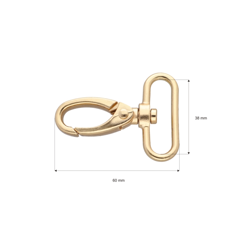 METAL SNAP HOOK RF-111 38 MM GLOSSY GOLD 1  PCS