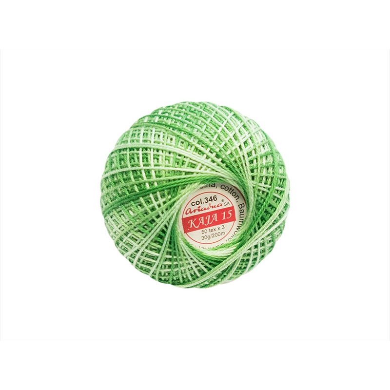 COTTON YARN KAJA 15 GREEN OMBRE (0346) 30G