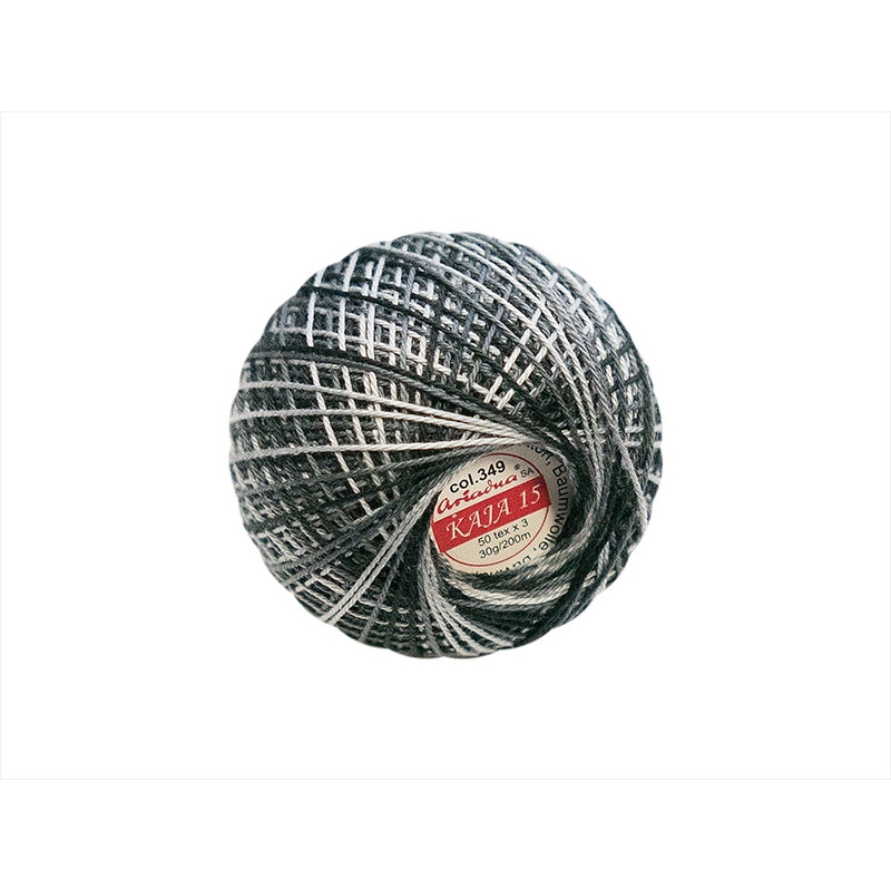 COTTON YARN KAJA 15 BLACK OMBRE (0349) 30G