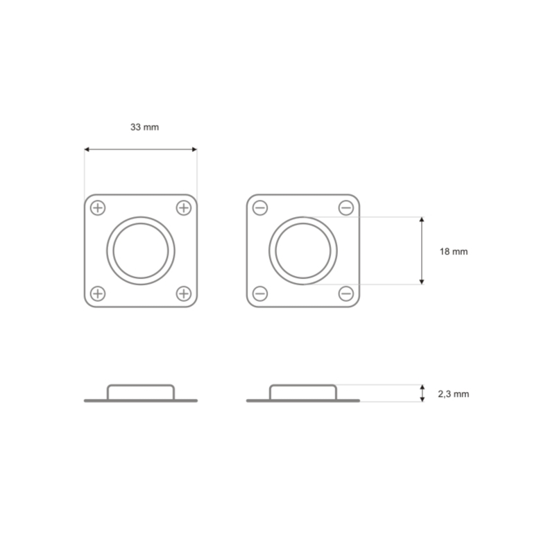 Rundes magnet in den decken 18 mm nickel st.