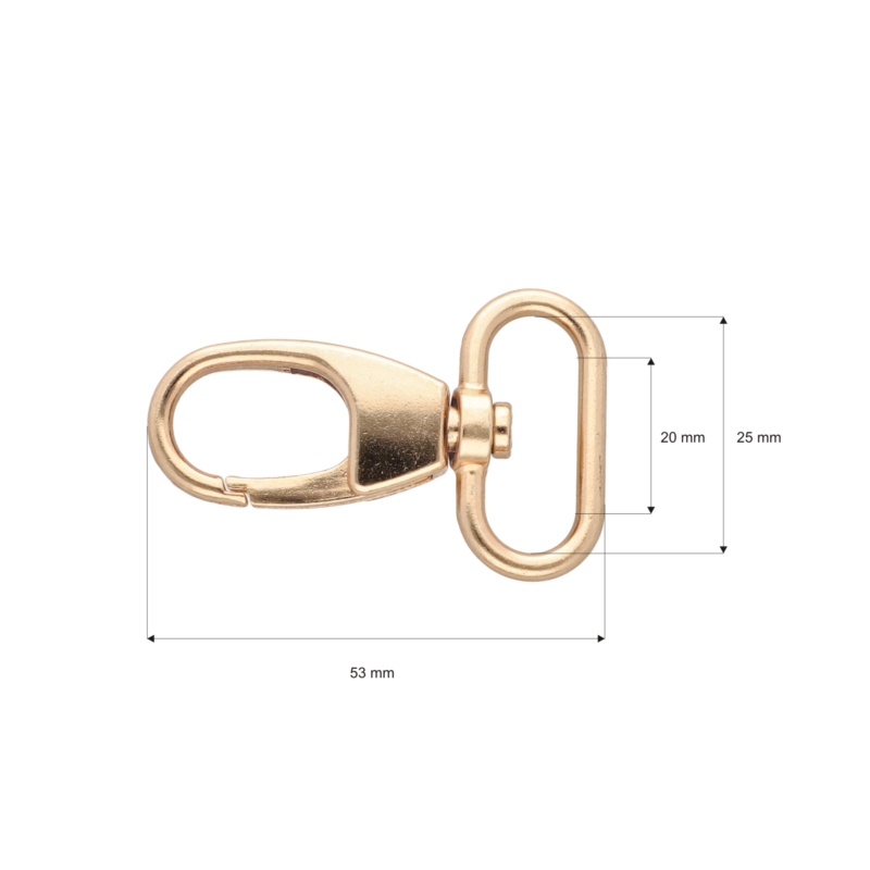 METAL SNAP HOOK SX7716A  25 MM ADAM LIGHT GOLD 1   PCS