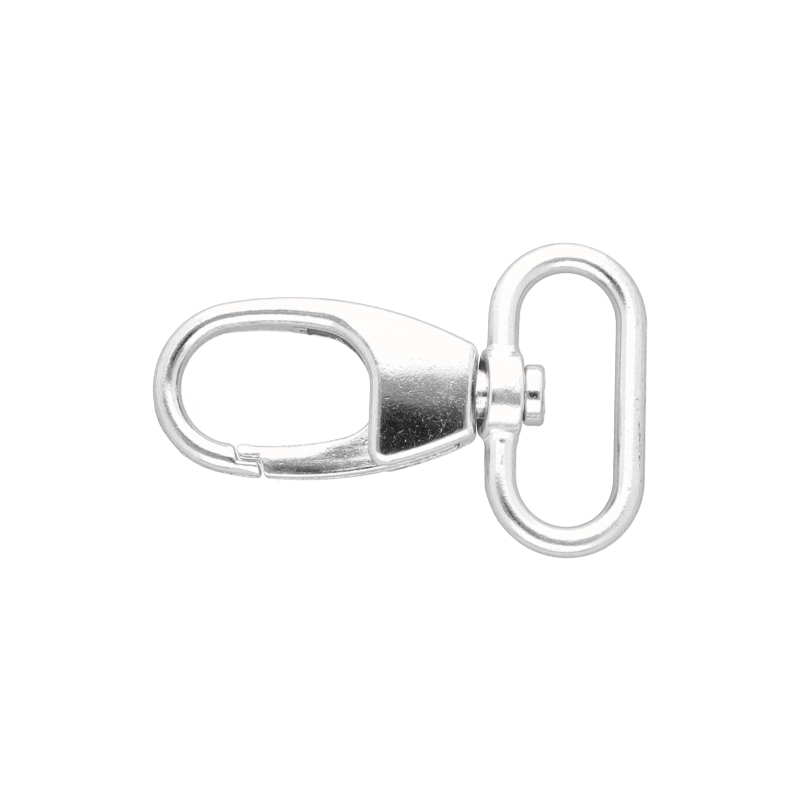 METAL SNAP  HOOK 25 MM   GLOSSY ADAM NICKEL 1  PCS