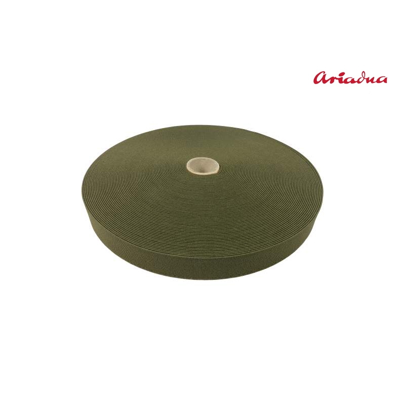 WOVEN ELASTIC TAPE 24 MM (173) KHAKI POLYESTER 25 MB