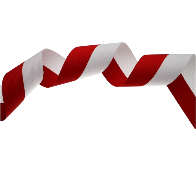 Grosgrain ribbon 50 mm/0,40 mm white-red