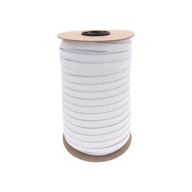 WOVEN ELASTIC TAPE 10 MM (501) WHITE  POLYESTER 100 MB