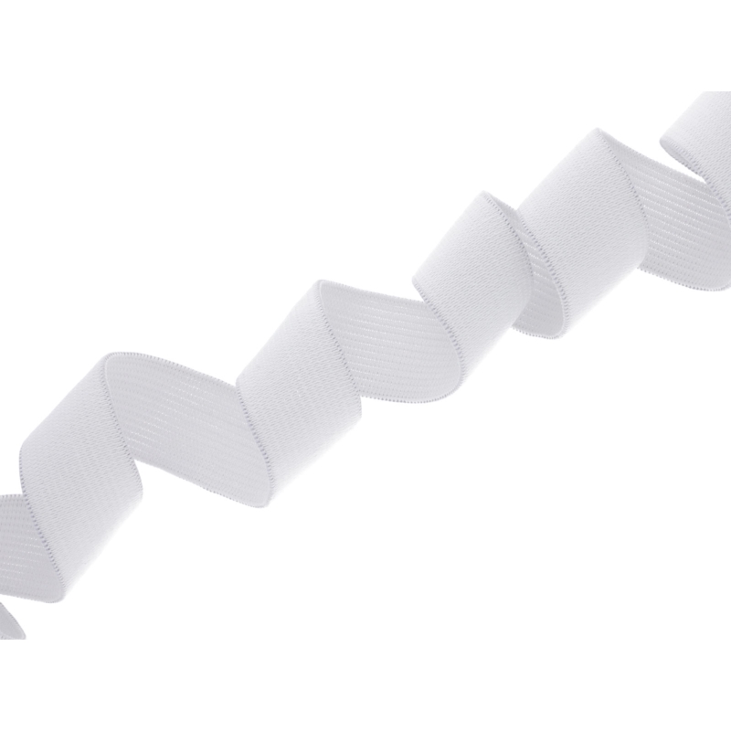 WOVEN ELASTIC TAPE 20 MM (501) WHITE  POLYESTER 25 MB