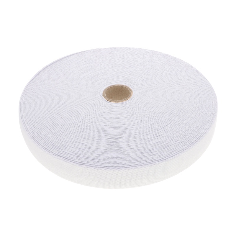 WOVEN ELASTIC TAPE 20  MM (501) WHITE  POLYESTER 25 MB