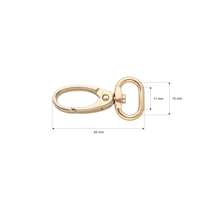 METAL  SNAP HOOK 2923-3 15 MM GLOSSY GOLD 100 PCS